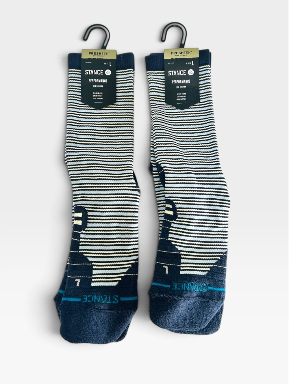 Stance Mens Socks NWT Shimmy Mid Crew Striped 2 Pack